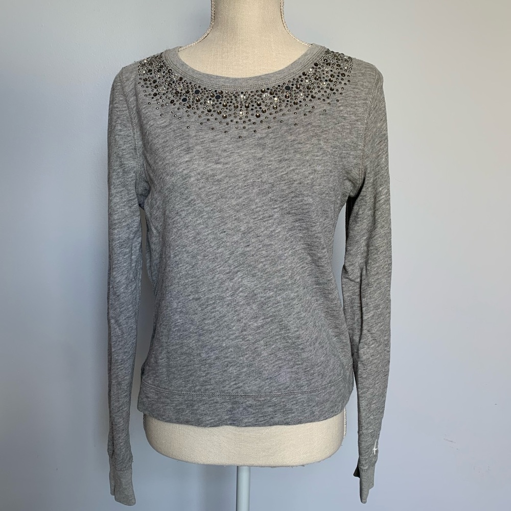 54. Abercrombie & Fitch Gray Rhinestone Collar Sweater